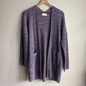 💙Dreamers Blue Marled Colorful Knit Cardigan